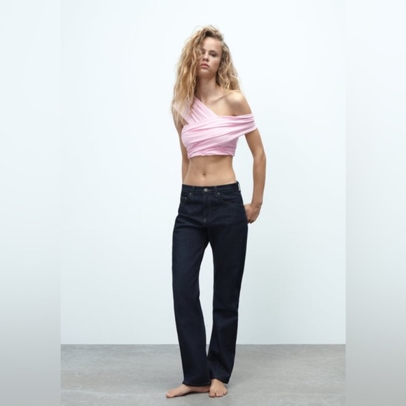 Zara Light Pink Multiway Draped Wrap Top - Picture 5 of 8